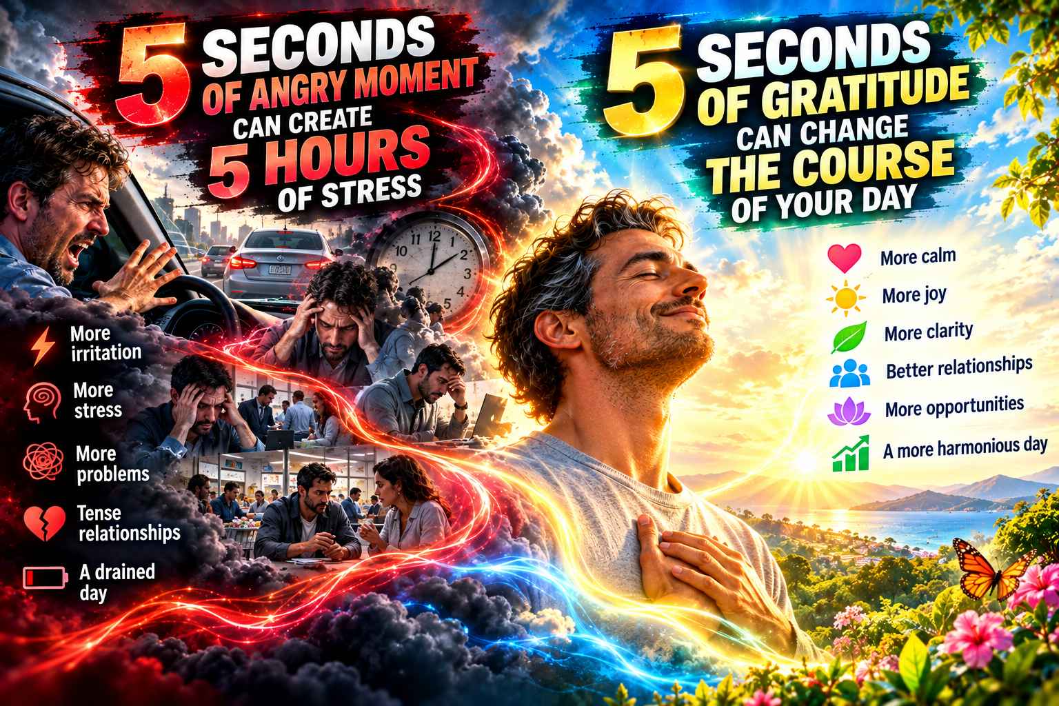 Five seconds of anger versus five seconds of gratitude